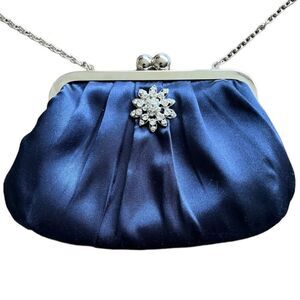 😊3/$30 Style & Co. Satin Clutch Purse Navy